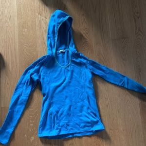marmot blue fleece hoodie pullover